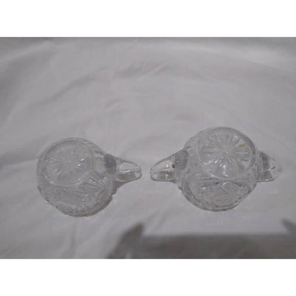 Vintage ABG hobstar cut crystal sugarbowl and creamer - Picture 7 of 7